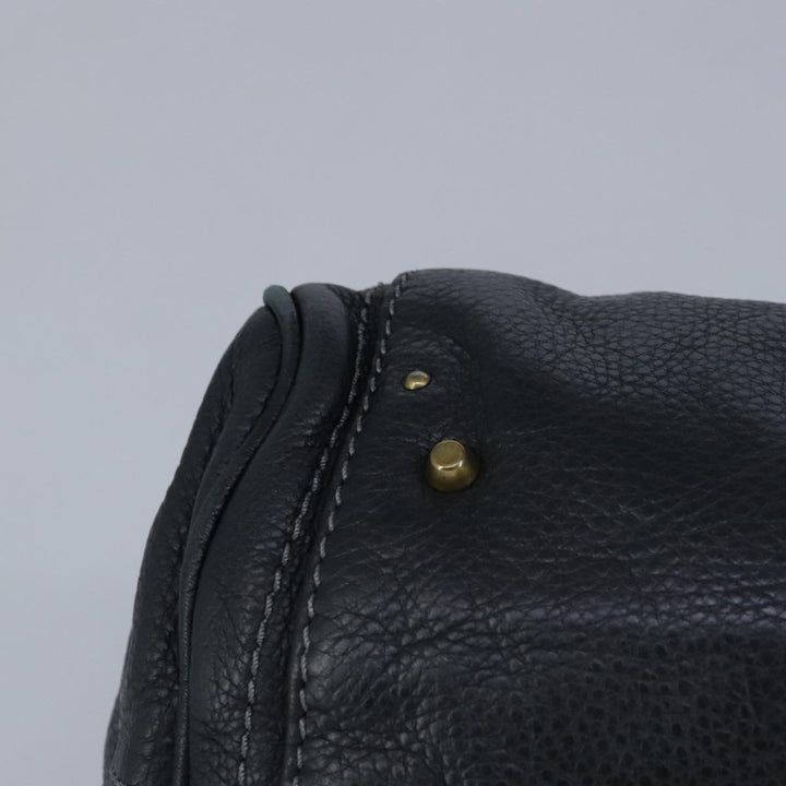 Chloe Paddington Hand Bag Leather Black Gold 97589