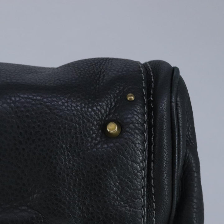 Chloe Paddington Hand Bag Leather Black Gold 97589