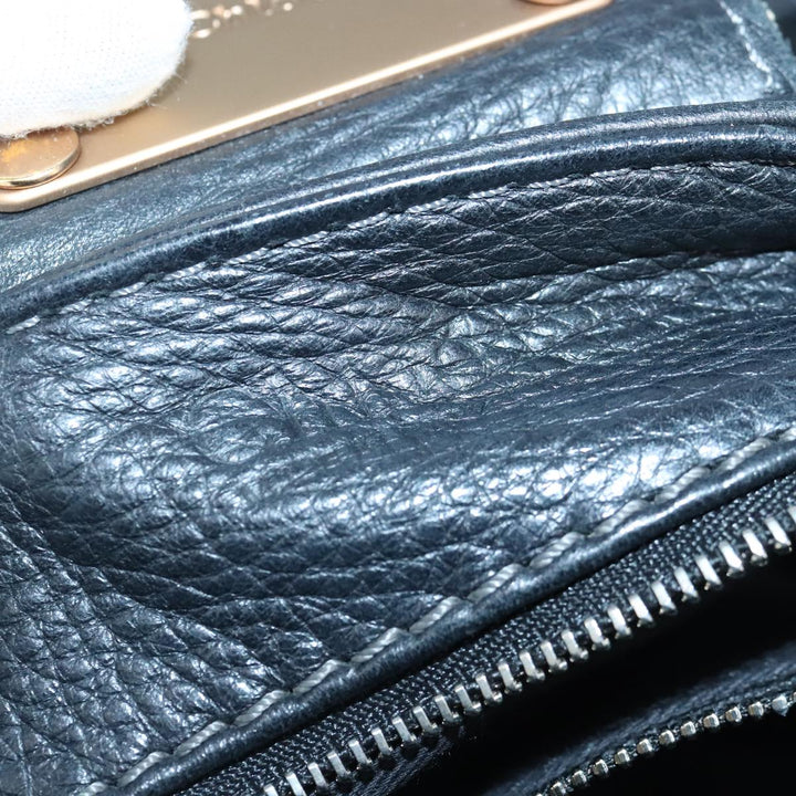 Chloe Paddington Hand Bag Leather Black Gold 97589