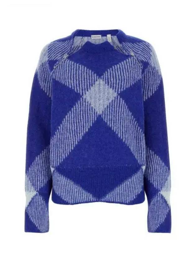 Burberry WoMen's Check Alpaca Wool Blend Knit Top Night