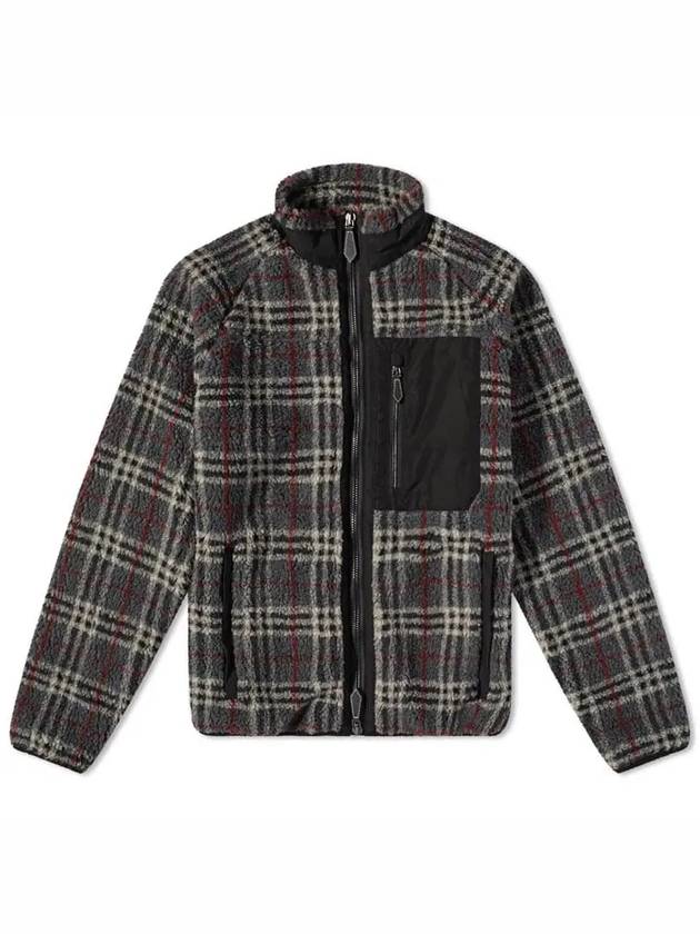 Burberry Vintage Check Fleece Zip-Up Jacket Grey