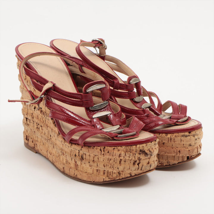 Top Quality Chanel Patent Leather Sandal 35 1/2  Red Ride