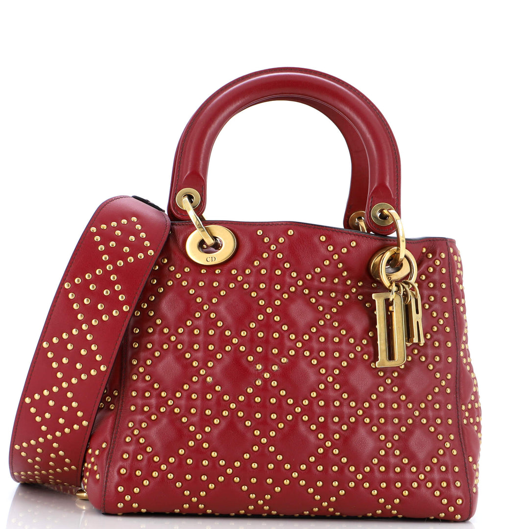 Top quality Dior Supple Lady Top quality Dior Bag Cannage Studded Lambskin Medium