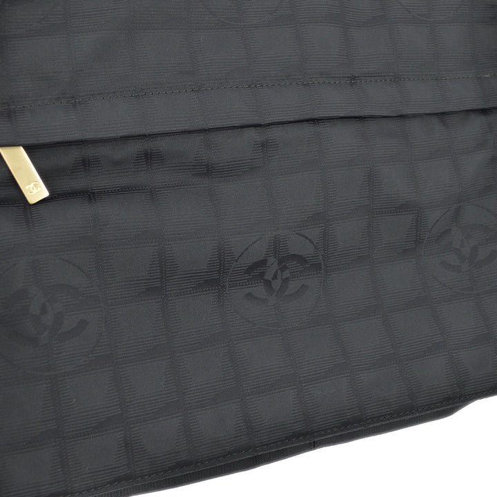 Top Quality Chanel Black Jacquard Travel Line Messenger Shoulder Bag