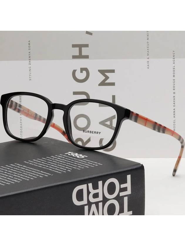 Burberry Eyewear Vintage Check Temple Square Eyeglasses Black