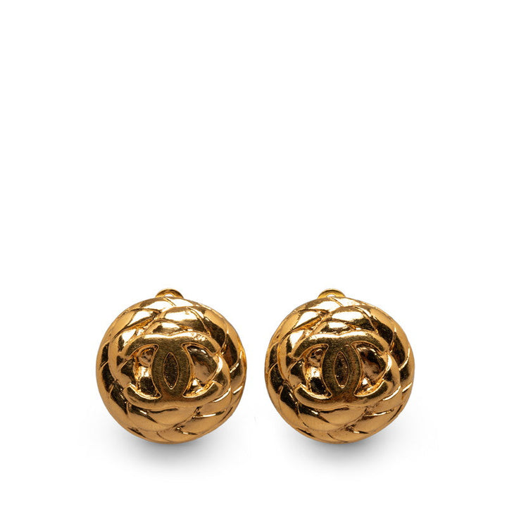 Top Quality Chanel Vintage Coco Rope Motif Earrings Gold