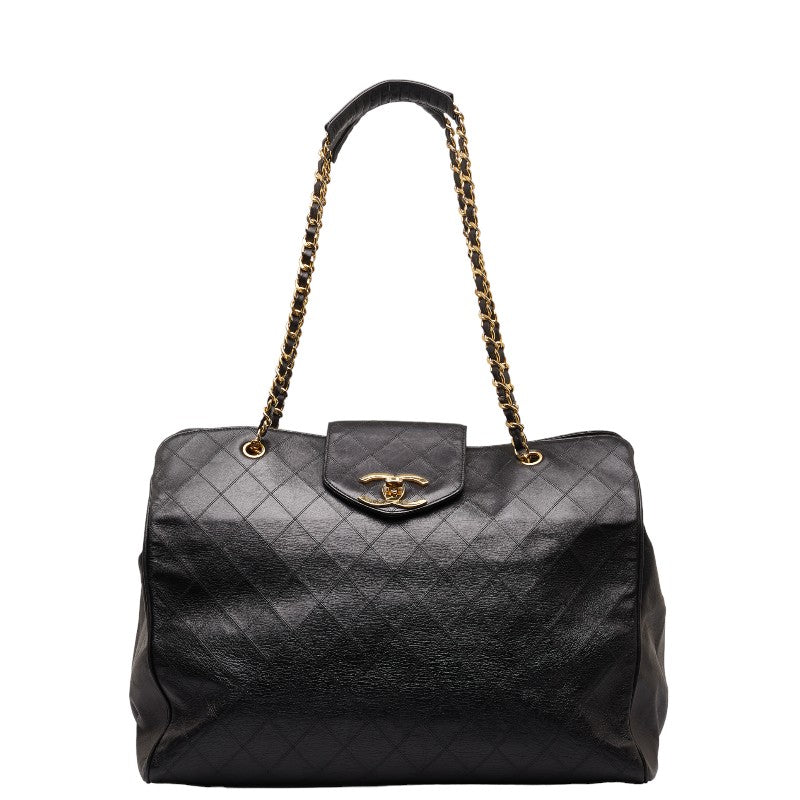 Top Quality Chanel Super Model Bag Coco Chain Tote Bag One-Shoulder Bag Black Leather  CHANEL