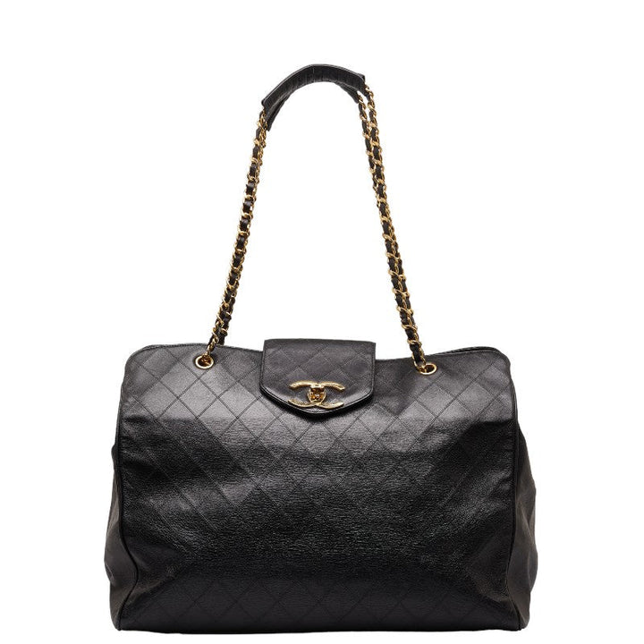 Top Quality Chanel Super Model Bag Coco Chain Tote Bag One-Shoulder Bag Black Leather  CHANEL
