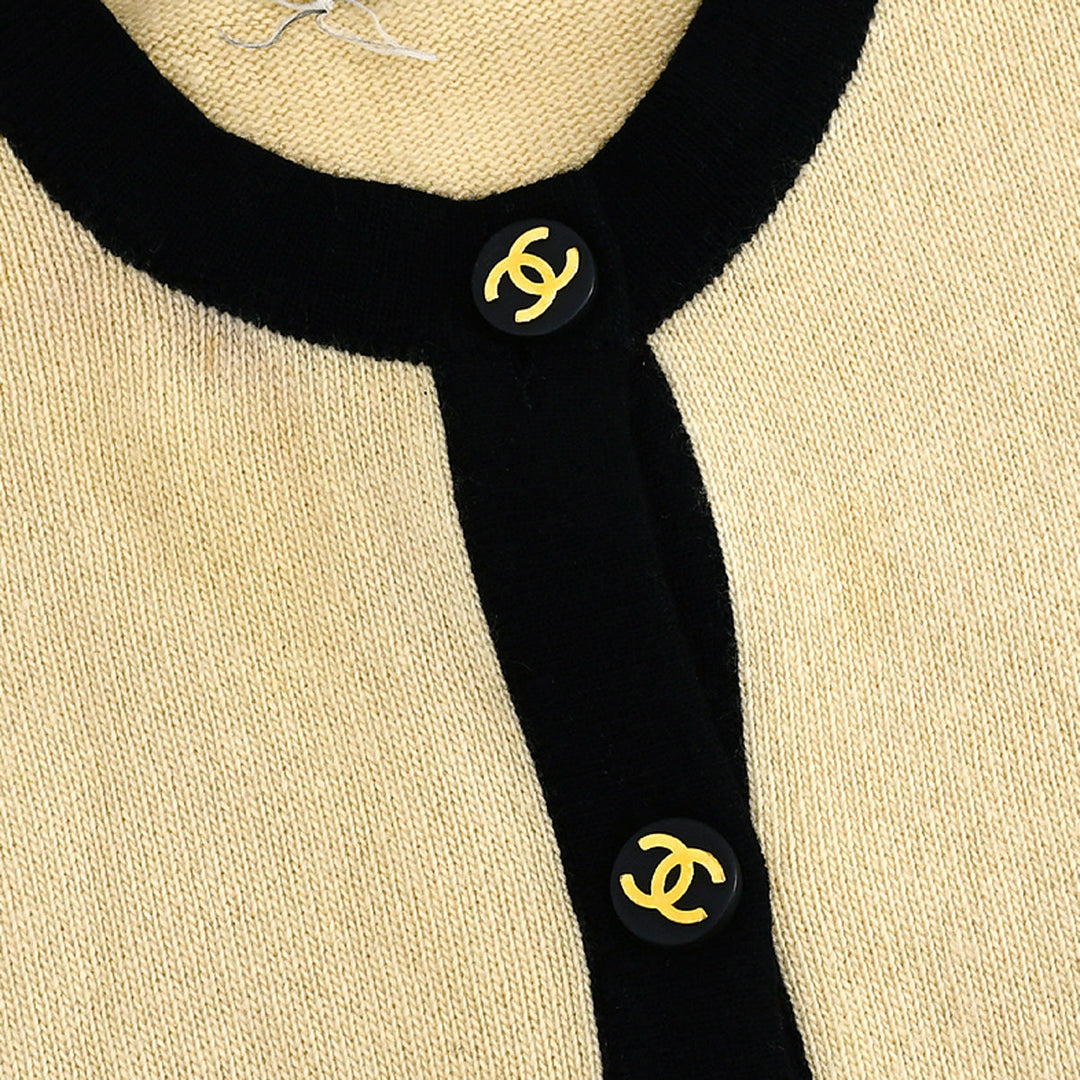 Top Quality Chanel Short Sleeve Cardigan Ivory