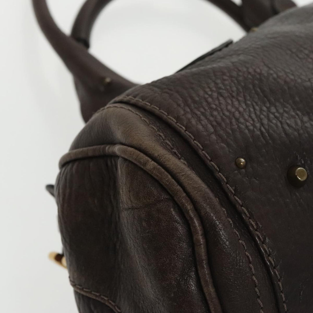 Chloe Paddington Hand Bag Leather Brown Gold 98287
