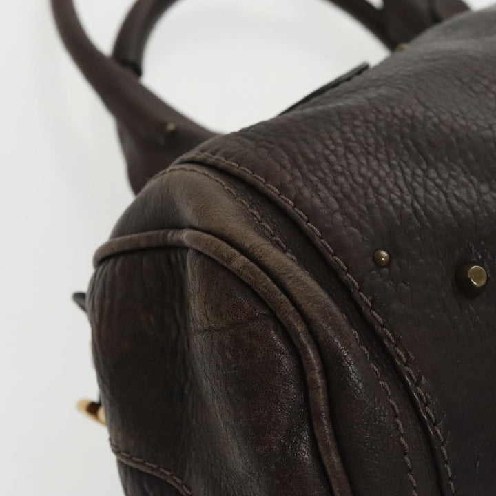 Chloe Paddington Hand Bag Leather Brown Gold 98287