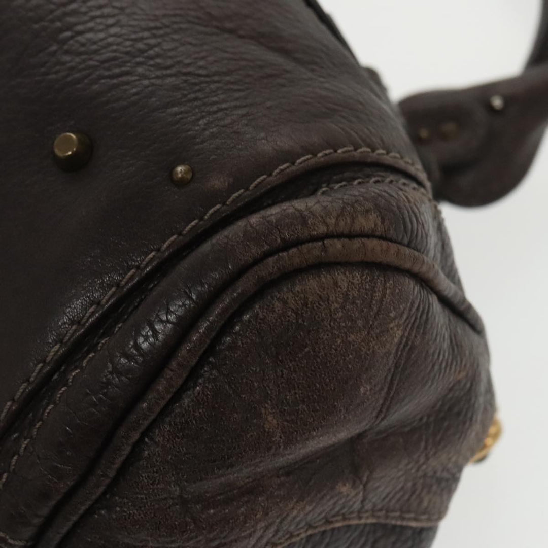 Chloe Paddington Hand Bag Leather Brown Gold 98287