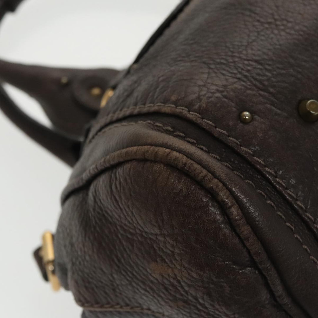 Chloe Paddington Hand Bag Leather Brown Gold 98287