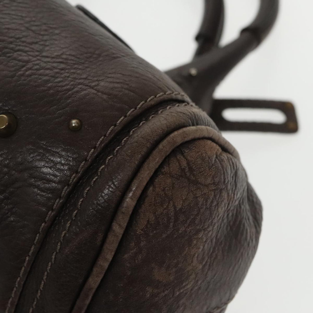 Chloe Paddington Hand Bag Leather Brown Gold 98287