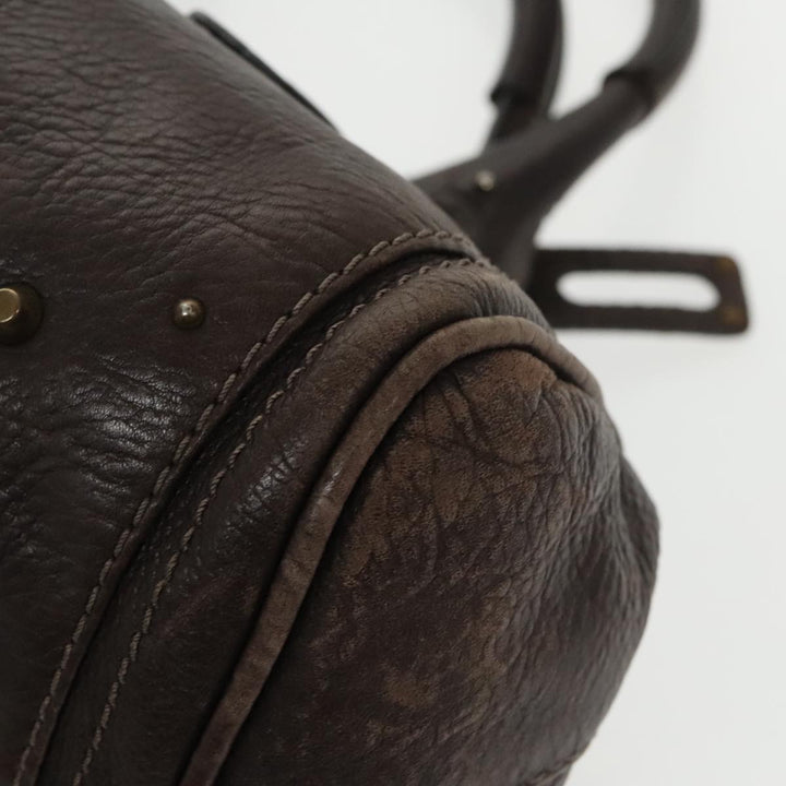 Chloe Paddington Hand Bag Leather Brown Gold 98287