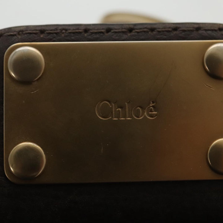 Chloe Paddington Hand Bag Leather Brown Gold 98287
