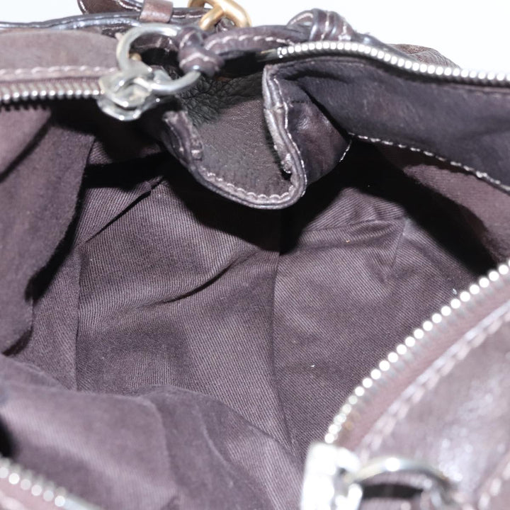 Chloe Paddington Hand Bag Leather Brown Gold 98287