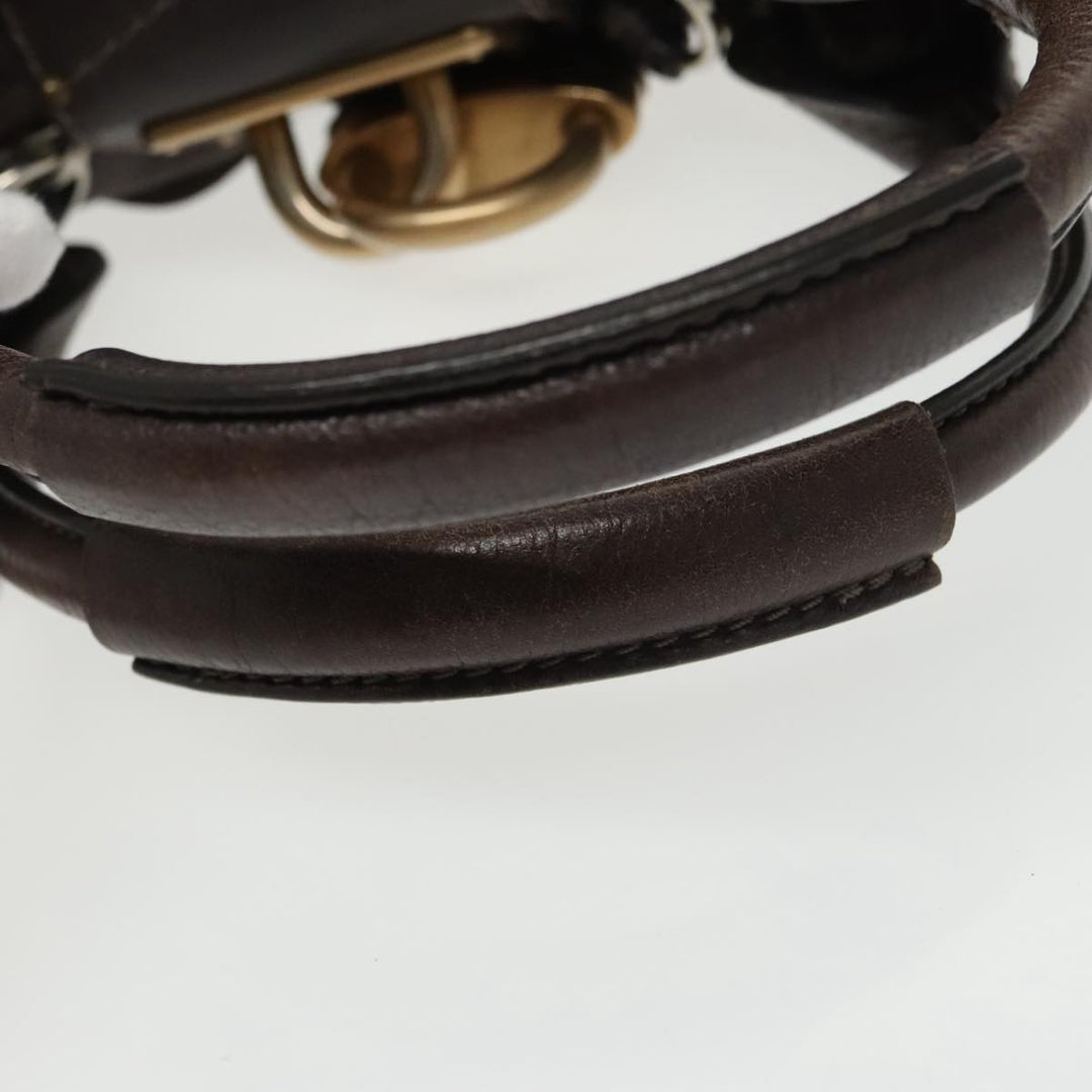 Chloe Paddington Hand Bag Leather Brown Gold 98287