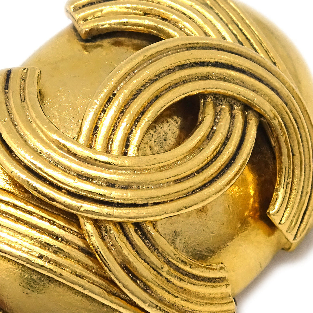 Top Quality Chanel Gold Oval Earrings Clip-On 94A