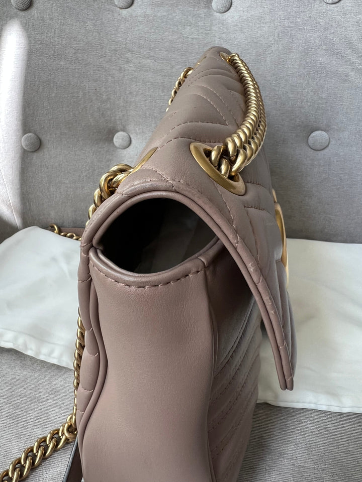 Gucci GG Dusty Pink Marmont Medium Shoulder Bag (RRP £2,070)