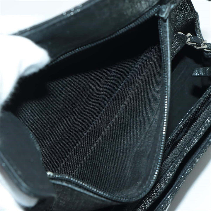 Top Quality Chanel Matrasse  Canvas Chain Wallet Black Silver Gold  19th