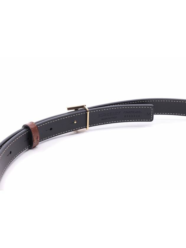 Burberry Reversible Checked Leather Belt Dark Birch Brown