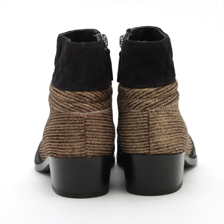 Top Quality Chanel Coco Shoes 35C  Black X Brown G31040
