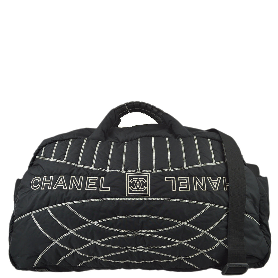 Top Quality Chanel Black Nylon Sport Line Duffle Gym Bag