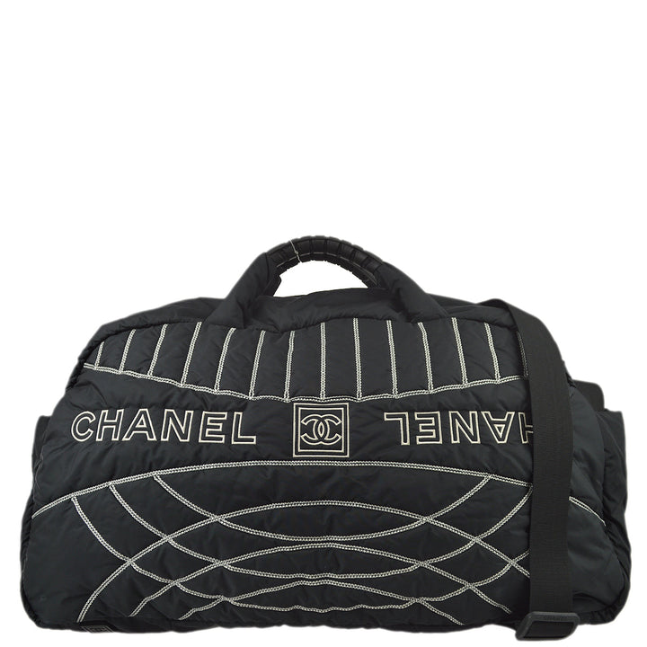 Top Quality Chanel Black Nylon Sport Line Duffle Gym Bag