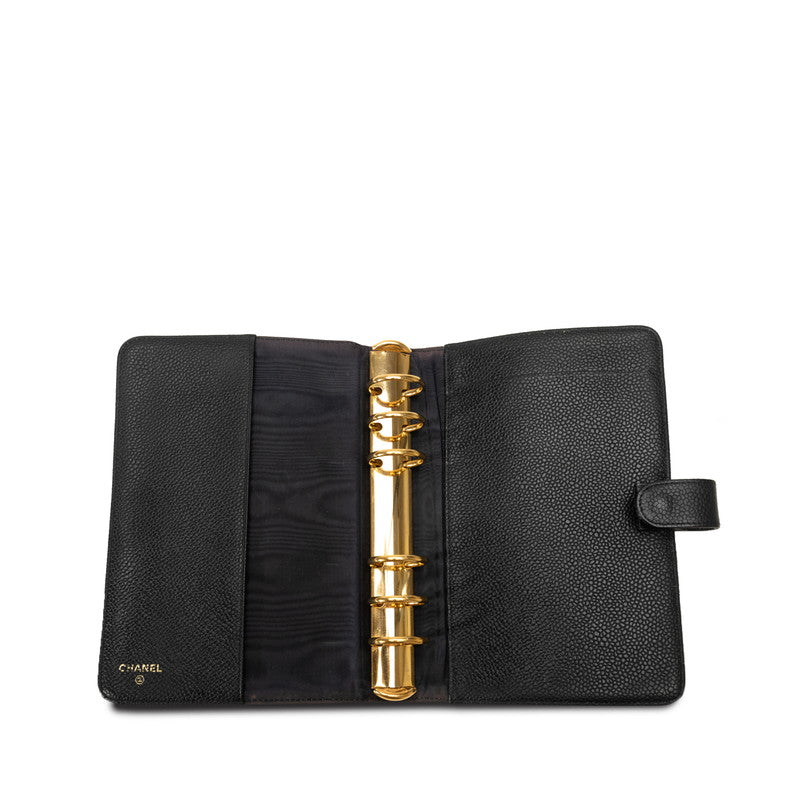 Top Quality Chanel Coco Agenda MM 6  Handbook Cover Black Caviar S  CHANEL