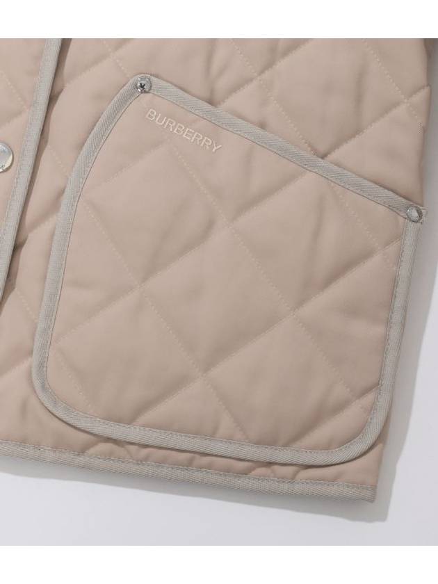 Burberry Corduroy Collar Diamond Quilted Jacket Soft Fawn