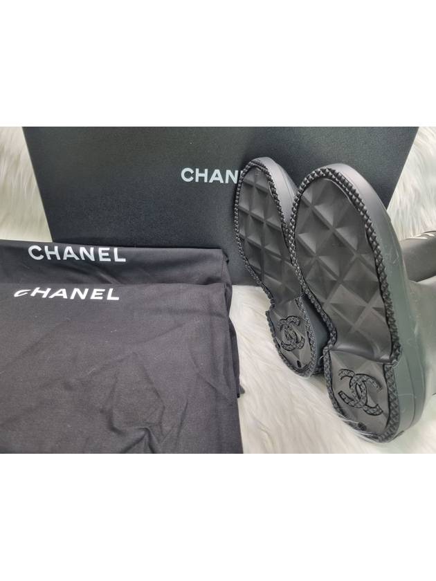 CC Logo Caoutchouc Rain Boots Black Chanel