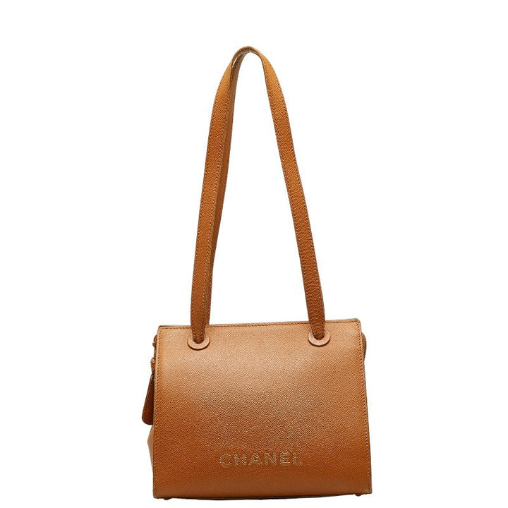 Top Quality Chanel Top Quality Chanel LOGO TORTE BAG CABIAR SKIN BRUN LADY SCHOOL