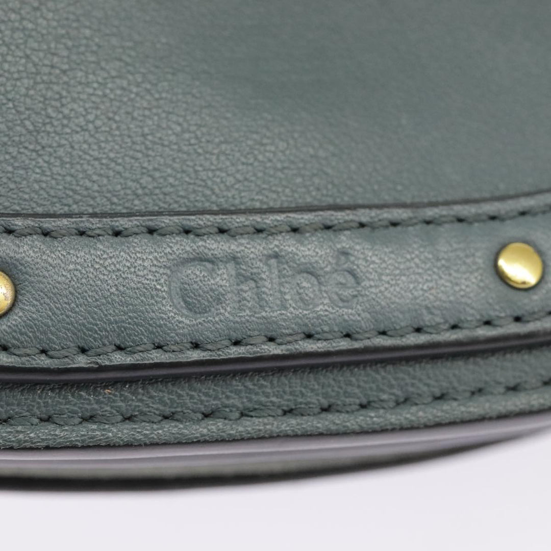 Chloe Nile small bracelet Hand Bag Leather 2way Blue Gold 99046