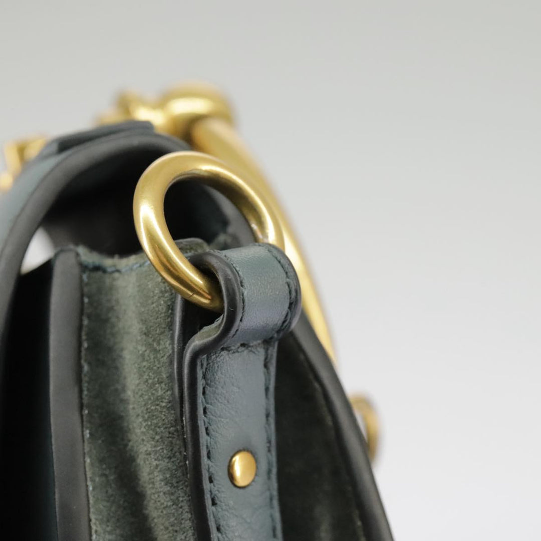 Chloe Nile small bracelet Hand Bag Leather 2way Blue Gold 99046