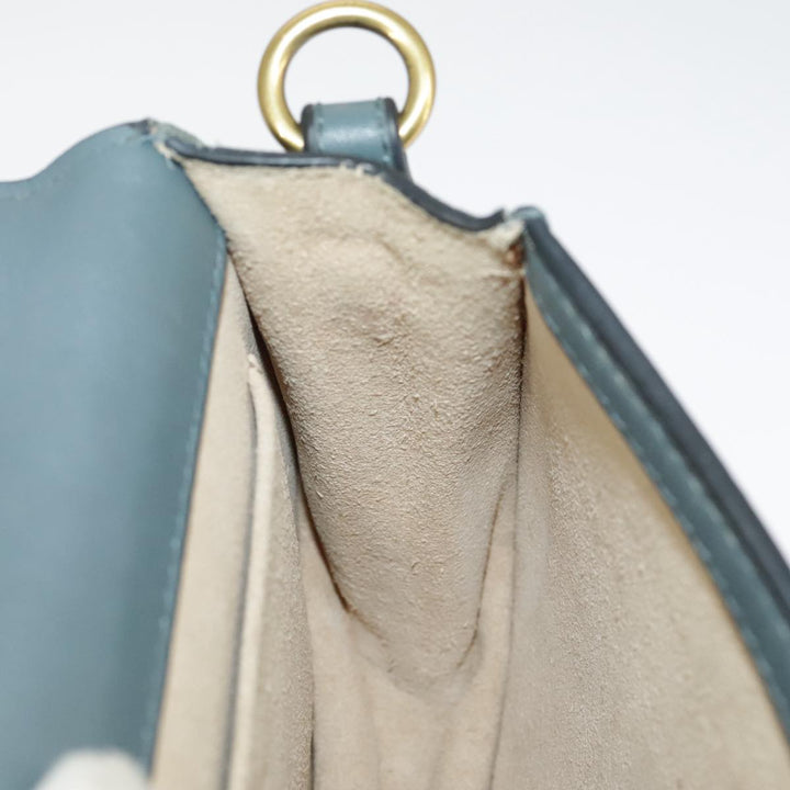 Chloe Nile small bracelet Hand Bag Leather 2way Blue Gold 99046