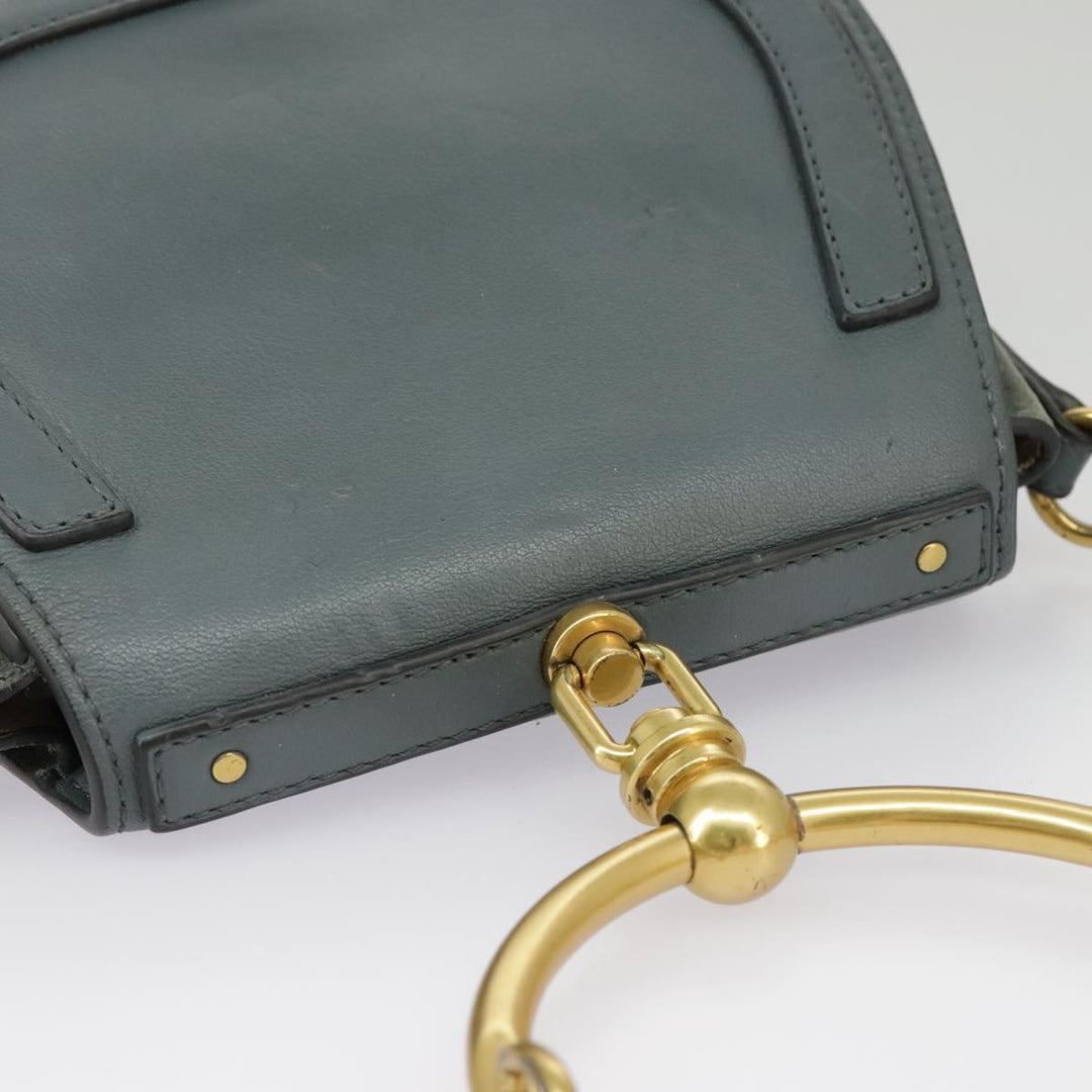 Chloe Nile small bracelet Hand Bag Leather 2way Blue Gold 99046