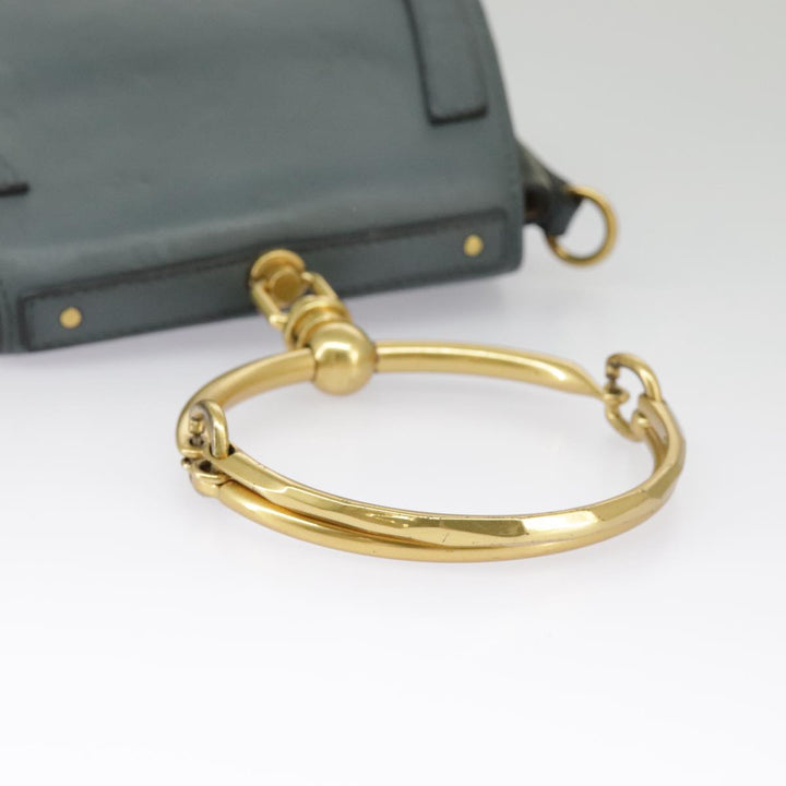 Chloe Nile small bracelet Hand Bag Leather 2way Blue Gold 99046