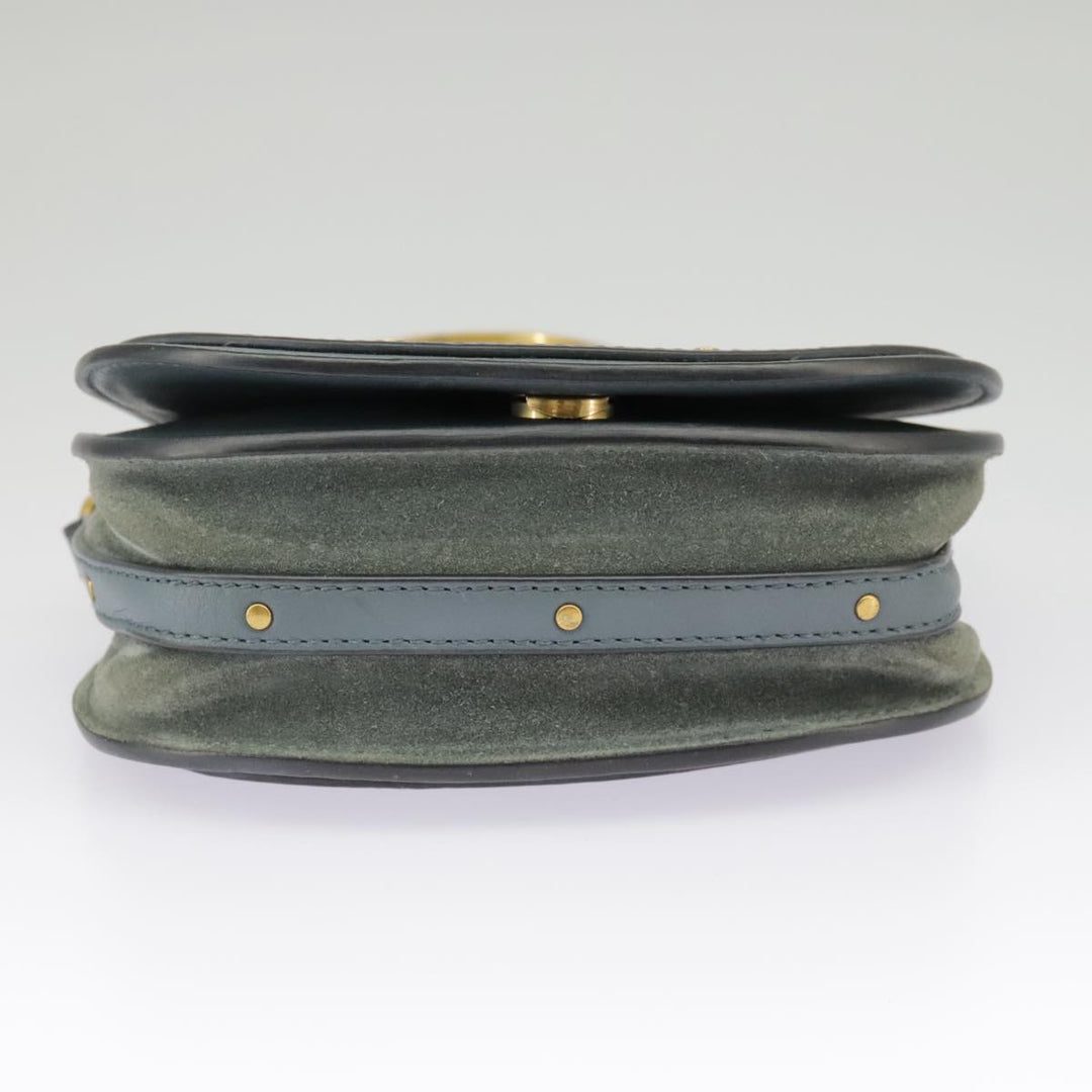 Chloe Nile small bracelet Hand Bag Leather 2way Blue Gold 99046