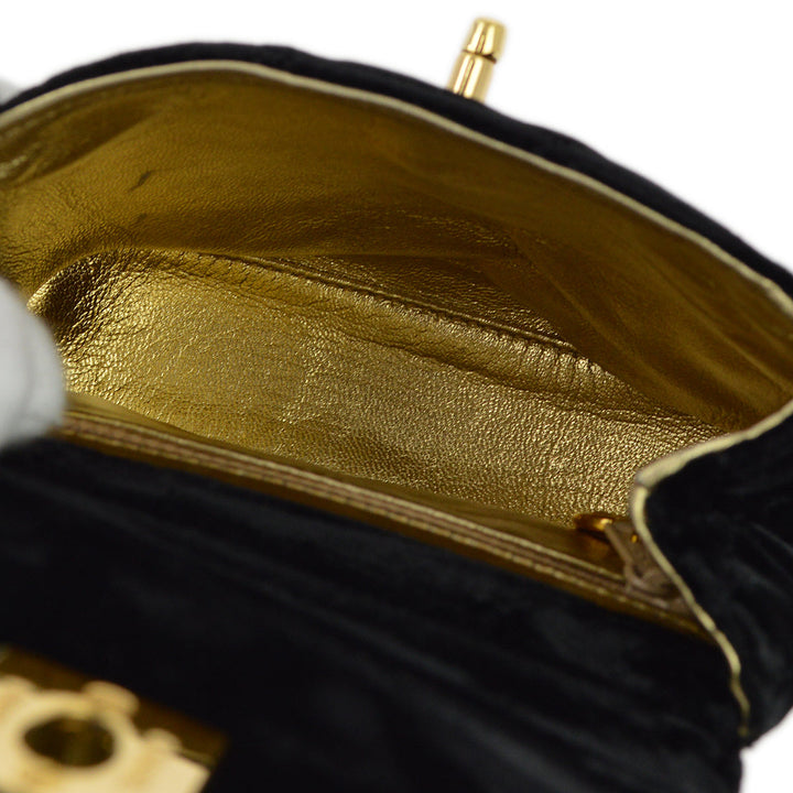 Top Quality Chanel Black Velvet Belt Bum Bag