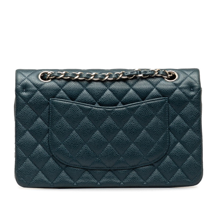 Top Quality Chanel Mattrase 25 Coco Double Flap Chain Shoulder Bag Blue Silver Caviar S  CHANEL