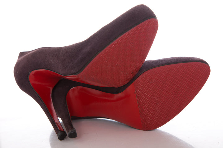 Christian Louboutin Eggplant Suede Pumps SZ 38.5