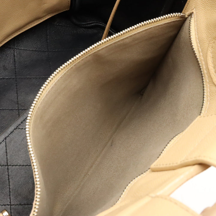 Top Quality Chanel Matrasse Coco Tote Bag 2WAY Chain Shoulder Bag Caviar S Leather Beige AS0240