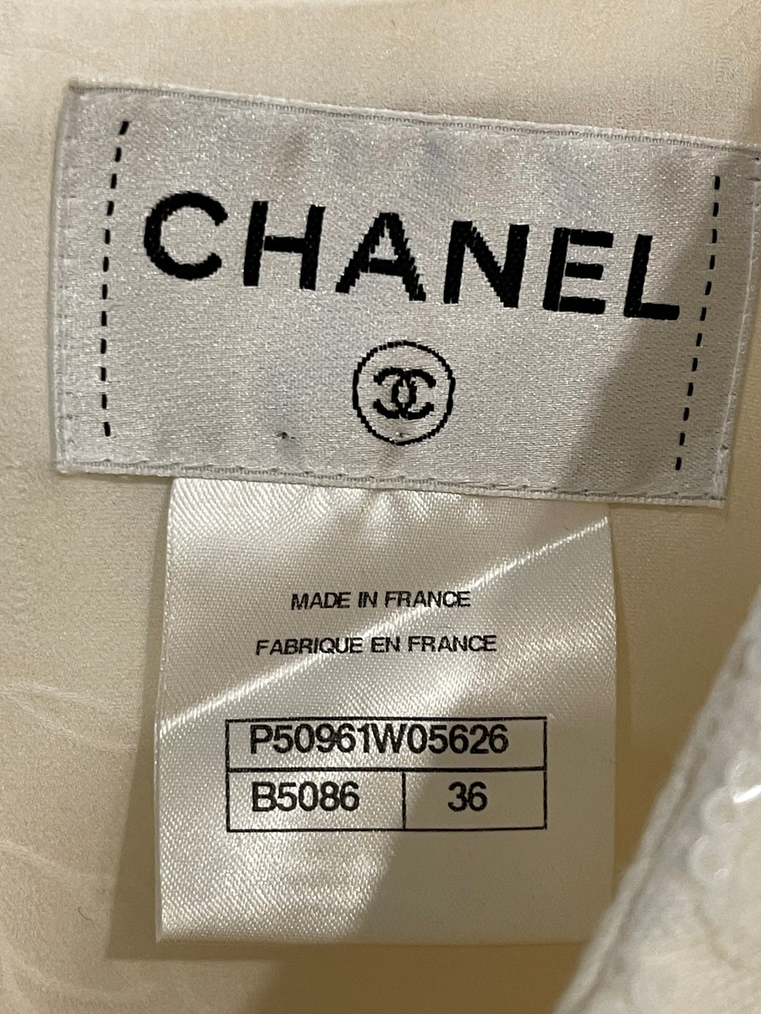 Top Quality Chanel White Short Sleeve Sequin Floral Embellished Mini Dress Size FR 36 (UK 8)