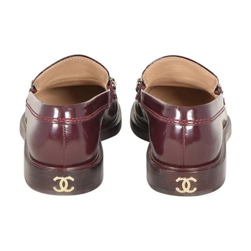 Top Quality Chanel Burgundy Loafers