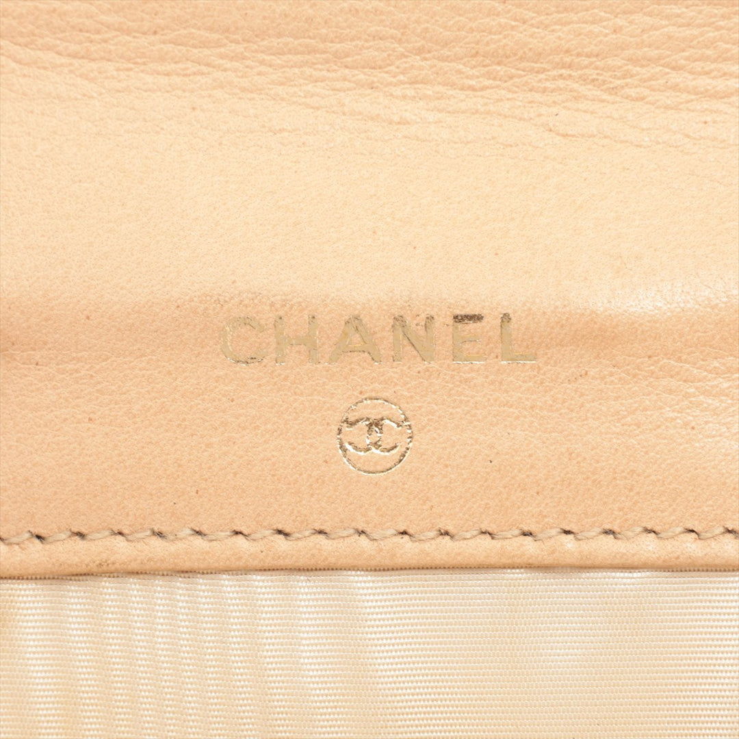 Top Quality Chanel Coco Caviar S Compact Wallet Three Folded Beige Gold  3rd