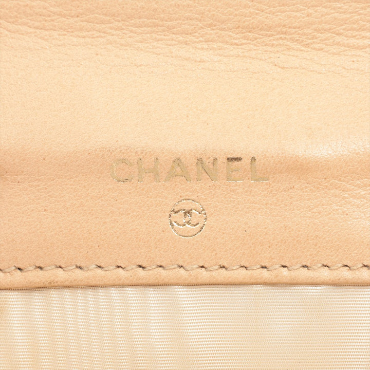 Top Quality Chanel Coco Caviar S Compact Wallet Three Folded Beige Gold  3rd