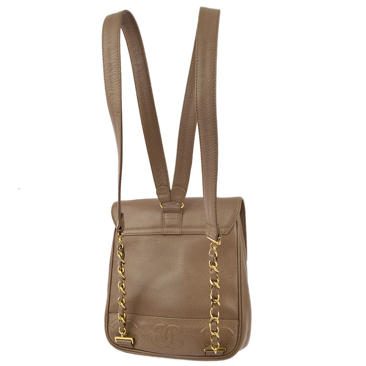 Top Quality Chanel * Brown Caviar Triple CC Backpack