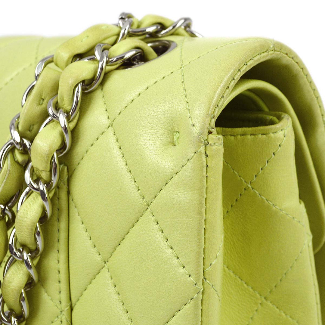Top Quality Chanel * Light Green Lambskin Medium Classic Double Flap Shoulder Bag