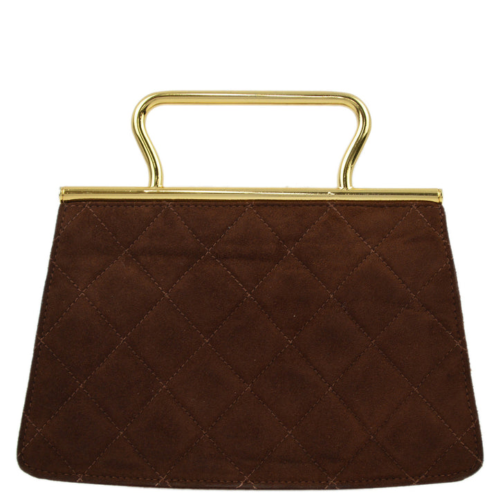 Top Quality Chanel Brown Suede Party Handbag